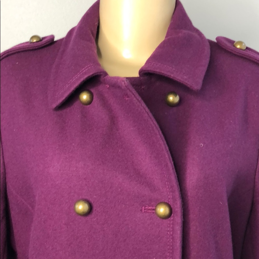 Tommy Hilfiger Purple wool blend coat - Picture 4 of 8